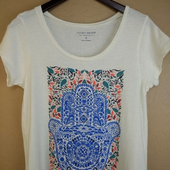 Lucky Brand Short Sleeve Hamsa Floral Graphic Tee - Picture 4 of 7